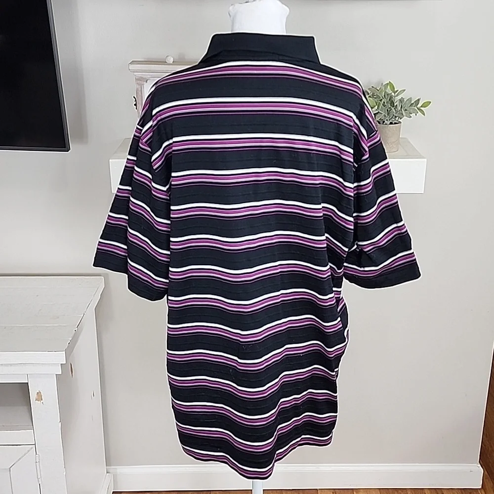 Nike Dri-Fit Tiger Woods Collection Striped Golf Polo